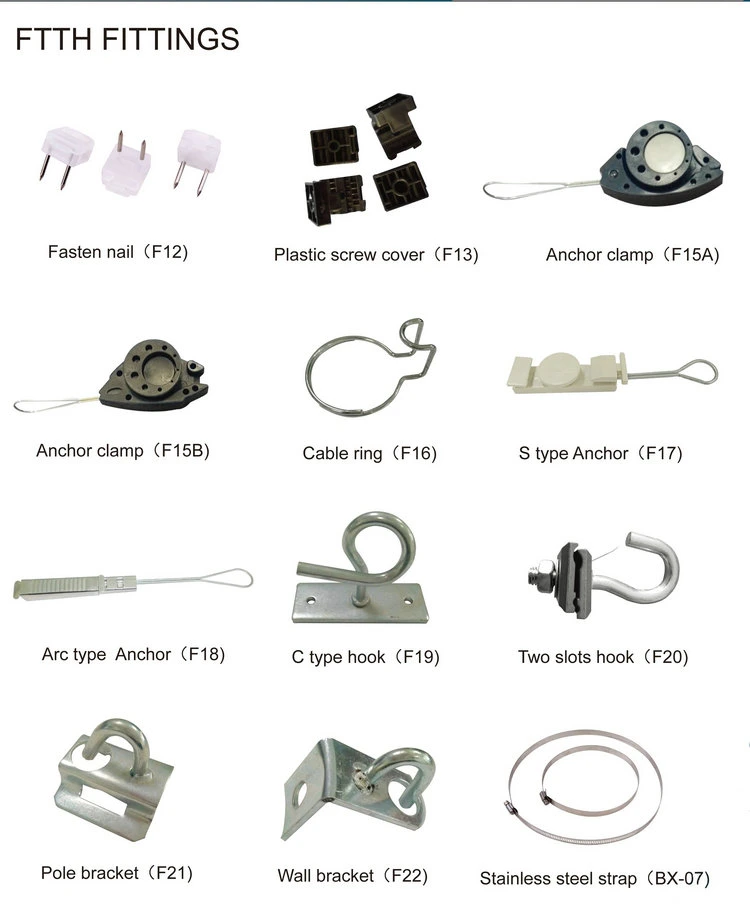 Hardware Fitting FTTH Optic Cable Type C Hook Outdoor Installation Accessories