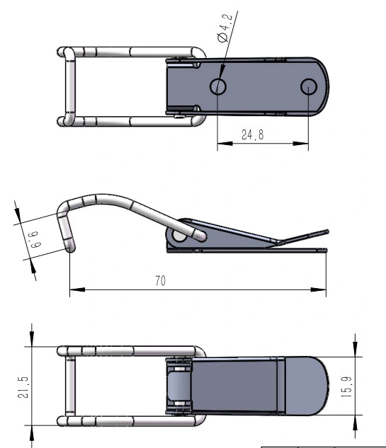 Spring Long Hook Toggle Latch