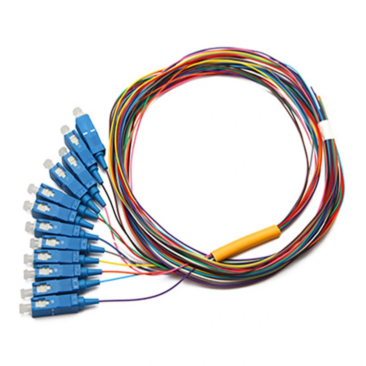 SC/APC Connector Colors Waterproof Fiber Optical Pigtail FTTH Pigtail Catheter Patch Cord