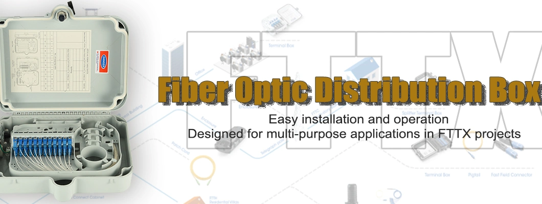 8 Cores Outdoor/Indoor Fiber Optic Distribution Unit Box