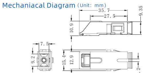 FTTH Fiber Optic/Optical Adapter Sc/APC Sm Simplex Fiber Optic Shutter Angled Adapter