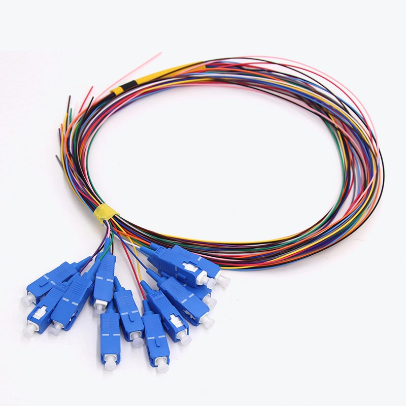 SC/APC Connector Colors Waterproof Fiber Optical Pigtail FTTH Pigtail Catheter Patch Cord