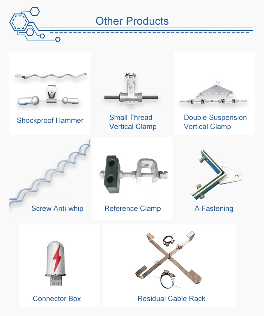 FTTH Drop Cable Hardware Dead End Tension Clamp for Fastening Cable