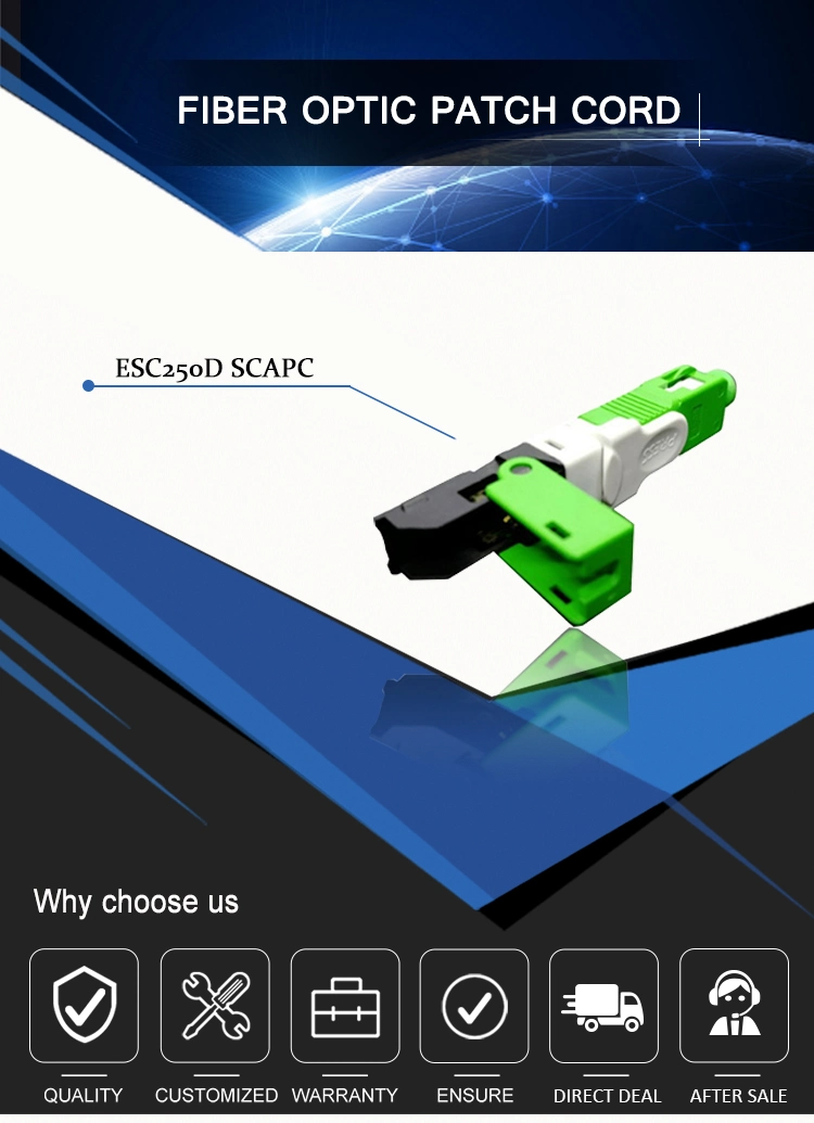 Optical Fibre FTTH ESC250d Green Sc/APC Singlemode Fast Connector