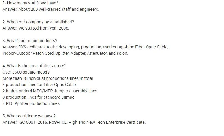 Supply Waterproof Cpri Odlc Cable Fiber Optic Patch Cord with LC Sc Connector Pigtail Fiber Optic Equipment