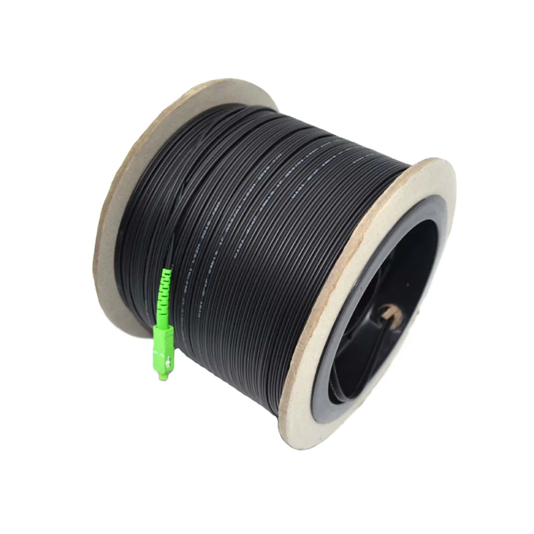 Pre-Connectorized Optical Fibre Cables Sc Upc Ap C 1 2 Core Indoor Outdoor FTTH Fiber Optic Drop Cable Patch Cord