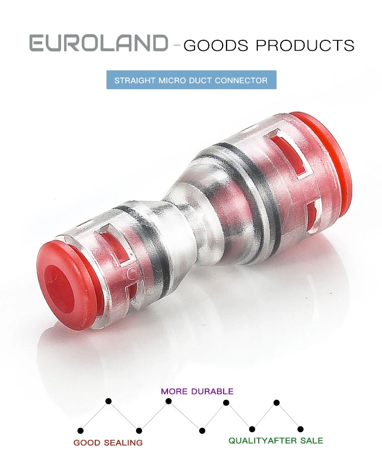 Micro-Duct in Fibre Optic Equipment 6mm Straight Connector for Optic Fibre Cable