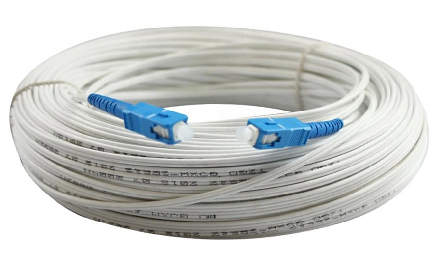 Pre-Connectorized Optical Fibre Cables Sc Upc Ap C 1 2 Core Indoor Outdoor FTTH Fiber Optic Drop Cable Patch Cord