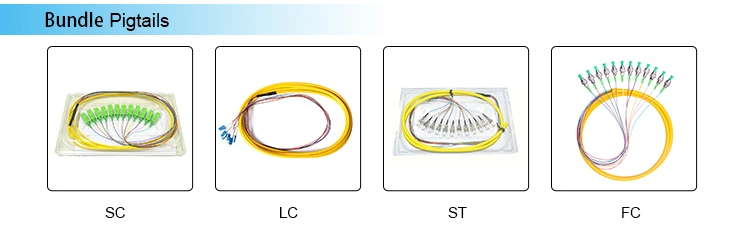 0...9mm FC 12 Core Fiber Optic Pigtail Sm Simplex 1.5m Optical Fiber Pigtail /Cord Cable