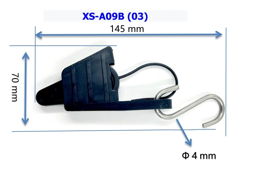 Flat Type SS304/Ss201 Draw Hook Reinforced Nylon Optical Wire Clamp