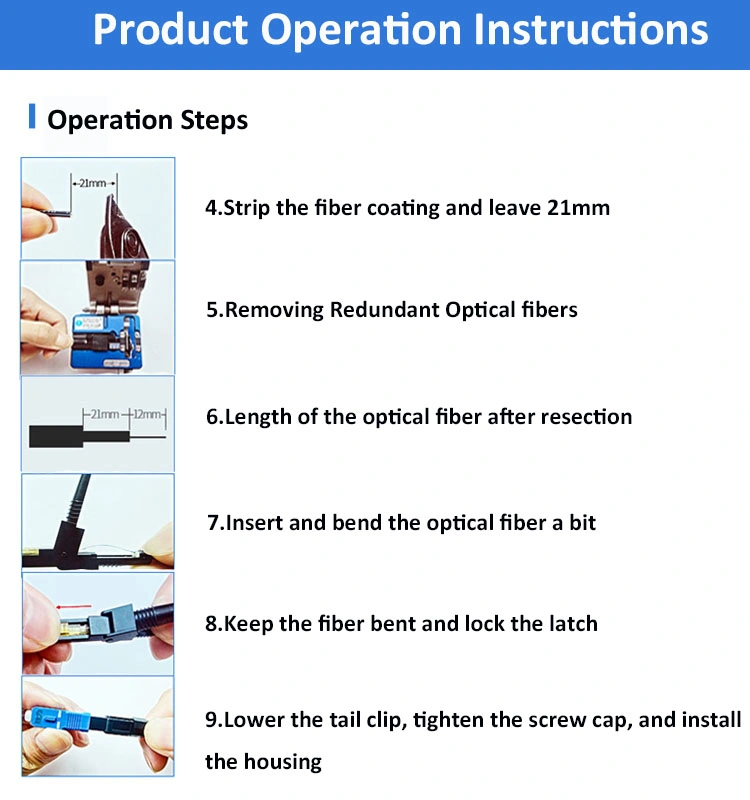 FTTH Fiber Optic Assembly Sc APC Sm Simplex Optical Sc Quick Connector