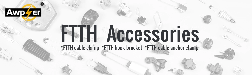 Easy to Install FTTH Cable Clamp for Fiber Optic Cables Metal Draw Hooks C Type Hook with Wall Mounted