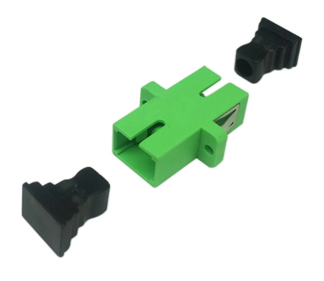 LC APC Simplex Fiber Adapter Sm Green Coupler Optic Fiber Adapter Fiber Optical Adapter