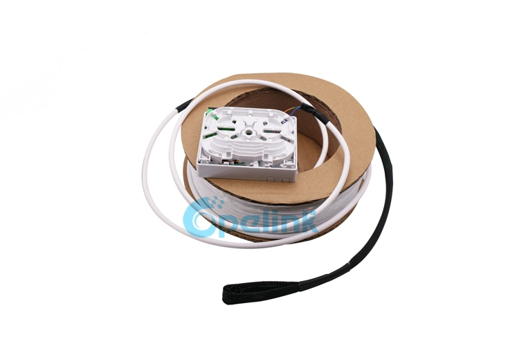 4 Port Fiber Optic Wall Outlet Termination Box, with Sc/APC-Sc/APC Fiber Distribution Patch Cord