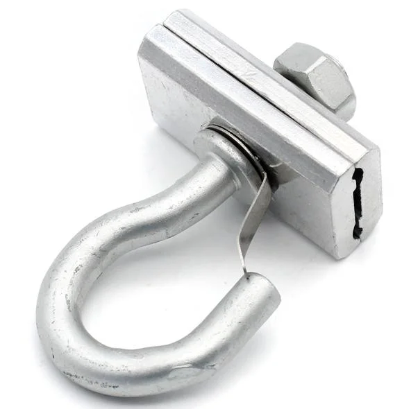 FTTH Galvanized Steel Pole Bracket for Hooking Drop Cable Tension Clamp