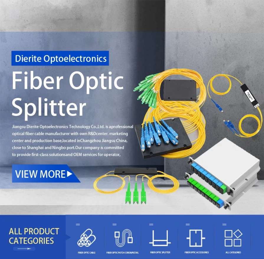 1X16 1X8 1X32 Fiber Optic Steel Tube Insertion Type PLC Sc Upc Fibre Optical Network Splitter