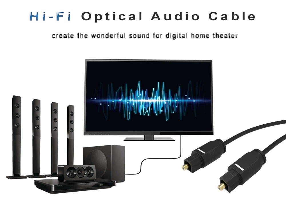 Plastic Optical Fiber Digital Audio Toslink Cable Length Customized