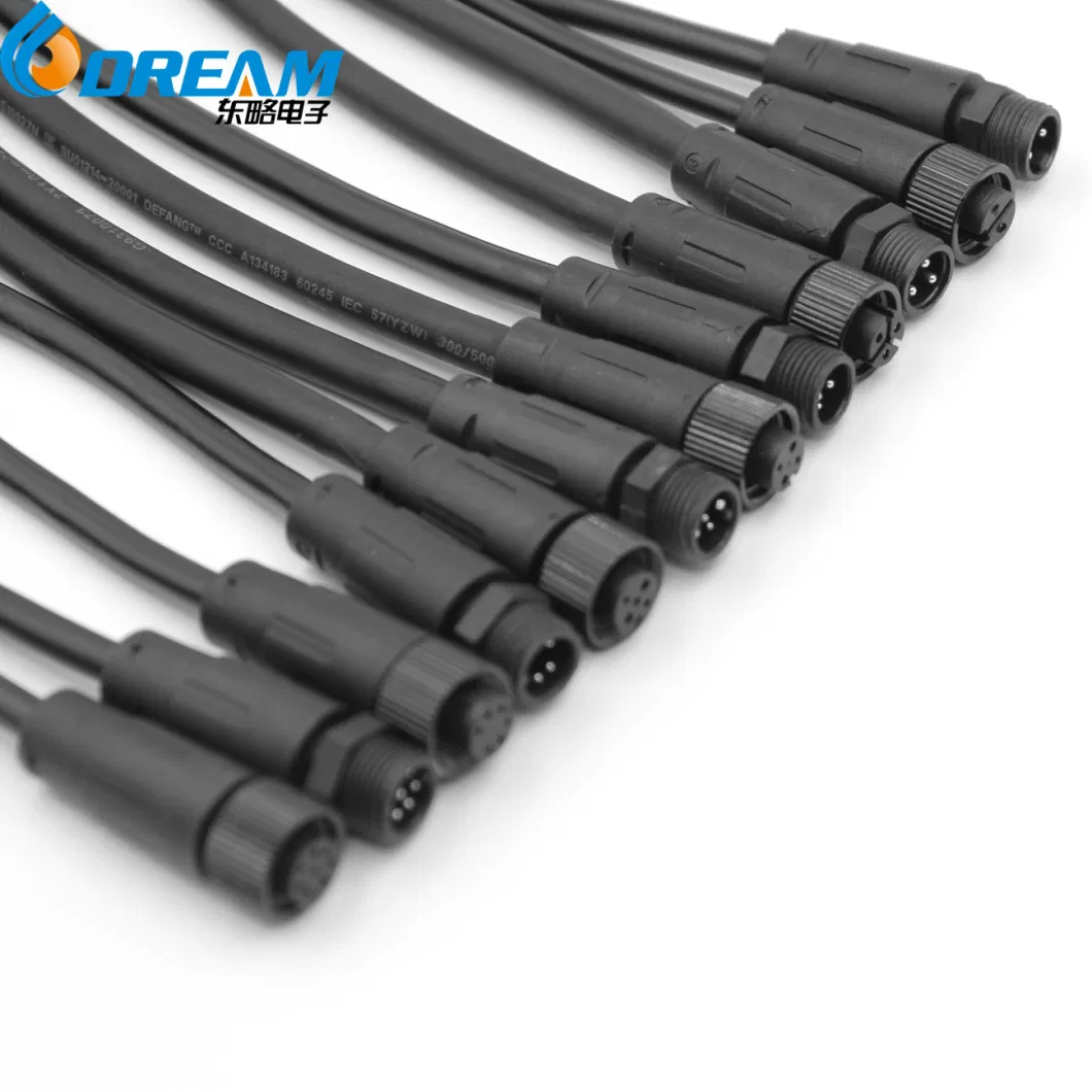 Customized M8 M12 M14 M15 M16 IP68 Waterproof Connector Cable 2 3 4 5 Pin Push Pull Adapters Connectors