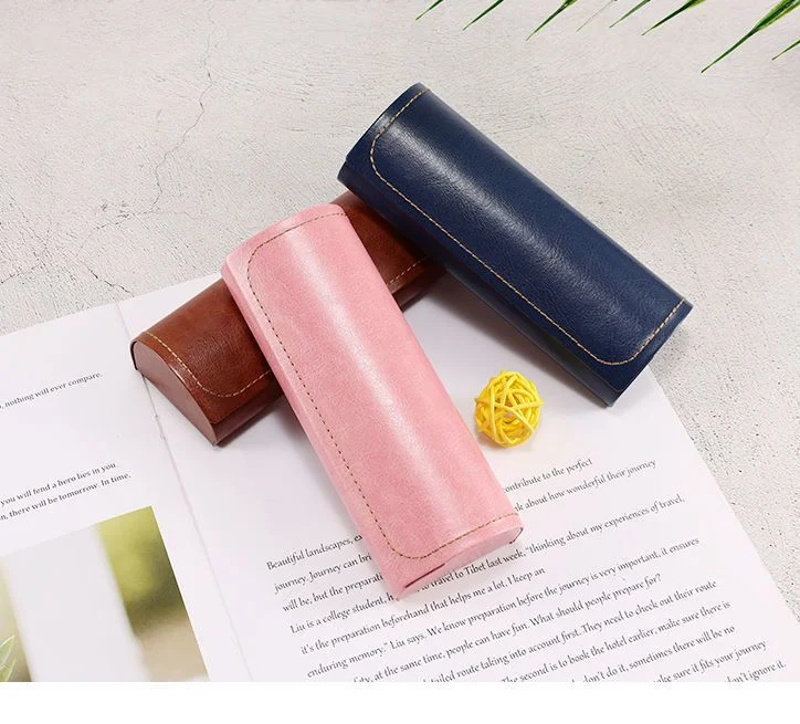 T160 Factory Direct Selling Sewing PU Leather Metal Hard Glasses Case for Sunglasses