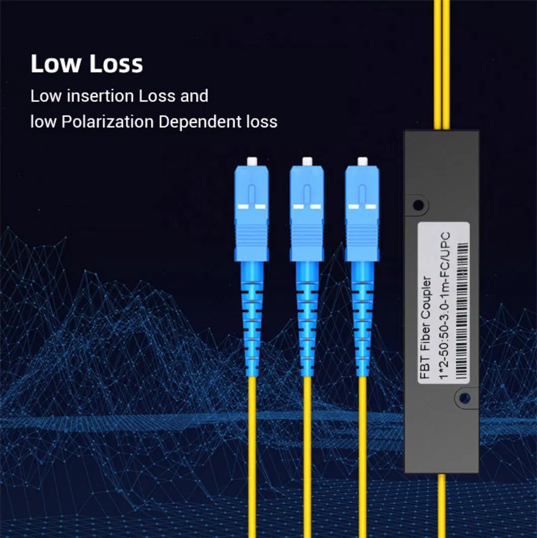 High Quality 1X2 Fbt Coupler or 2 Way PLC Splitters 1X2 Fiber Optic Splitter