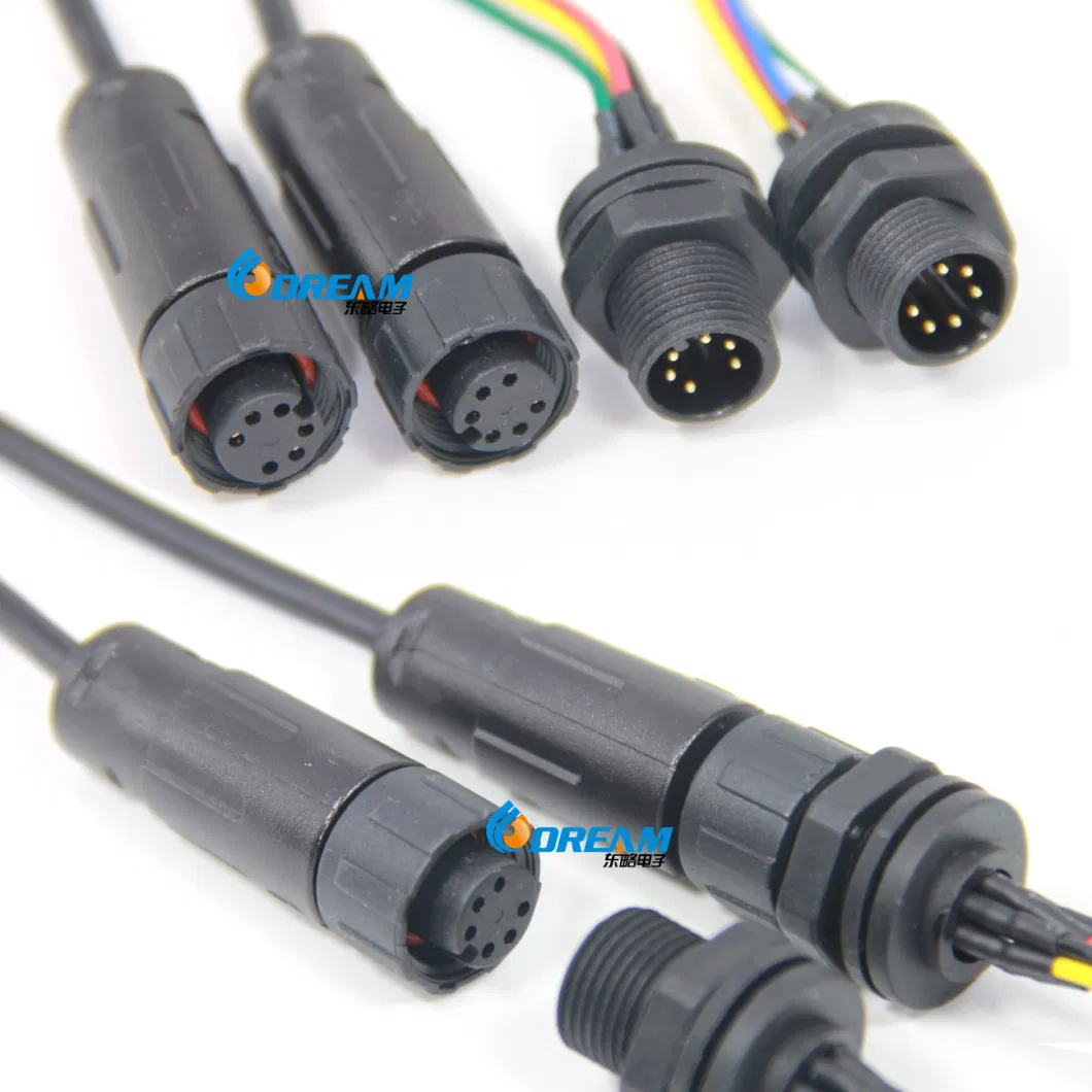 Customized M8 M12 M14 M15 M16 IP68 Waterproof Connector Cable 2 3 4 5 Pin Push Pull Adapters Connectors