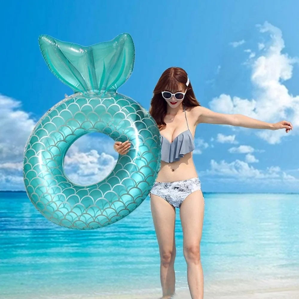 Beach Pool Ring Fish Tail Swimming Chair Suit Inflatable Mermaid Swimming Hoop with Backrest Bl20880