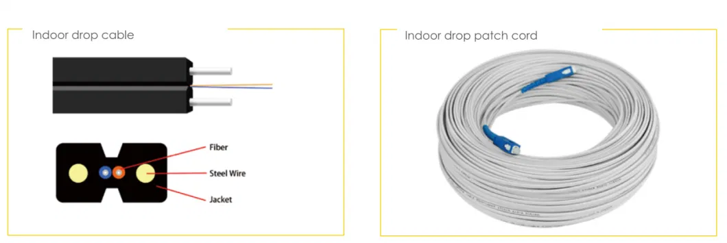 Sc FC LC St Indoor FTTH Drop Patch Cord Outdoor Drop Cable Patch Cord