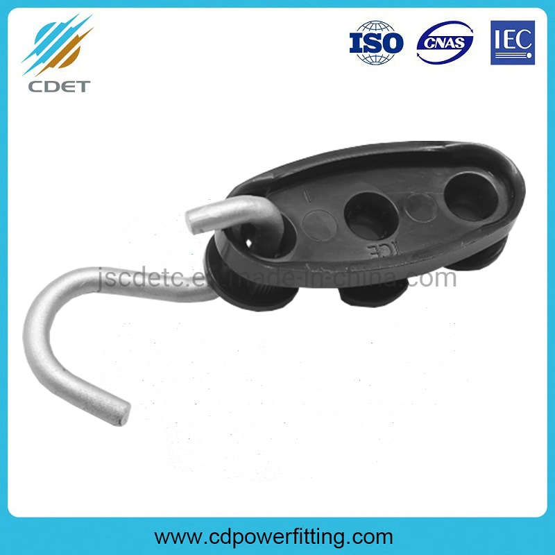 Drop Wire Cable S Type Plastic Tension Clamp with Galvanized Hook
