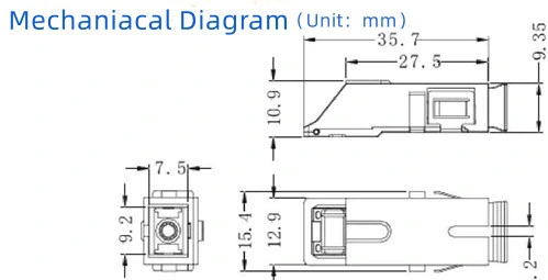 FTTH Fiber Optic/Optical Angled Adaptor Sc APC Simplex Shutter Type Adaptor