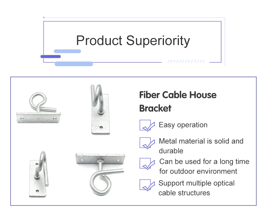 FTTH C-Type Hook Drop Cable Wire Clamp for Fiber Optic Cable Accessories