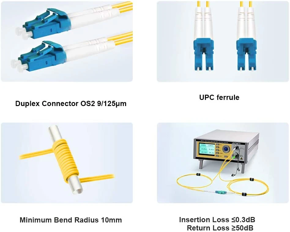 30meters 100FT Sc to Sc Fiber Optic Cable Jumper Simplex Single Mode 9/125 Sc-Sc Optical Patch Cord