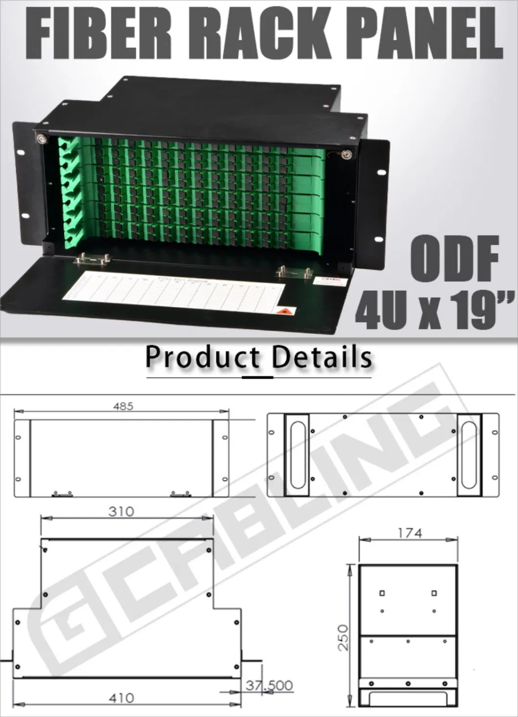 144core Fiber Optic Patch Panel Sc APC Upc Fibra Optica Panel 144 Cores Optical Distribution Frame Fiber ODF 144