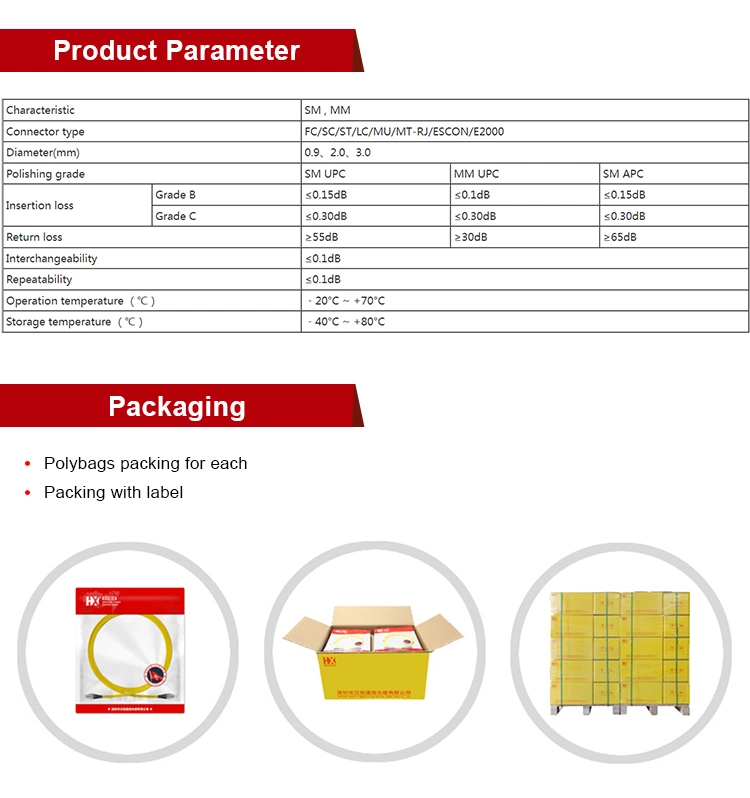 China Shenzhen 24 Years Fo Patch Cord ODM Supplier Fiber Optic F Upc Sc LC St FC PC Connector