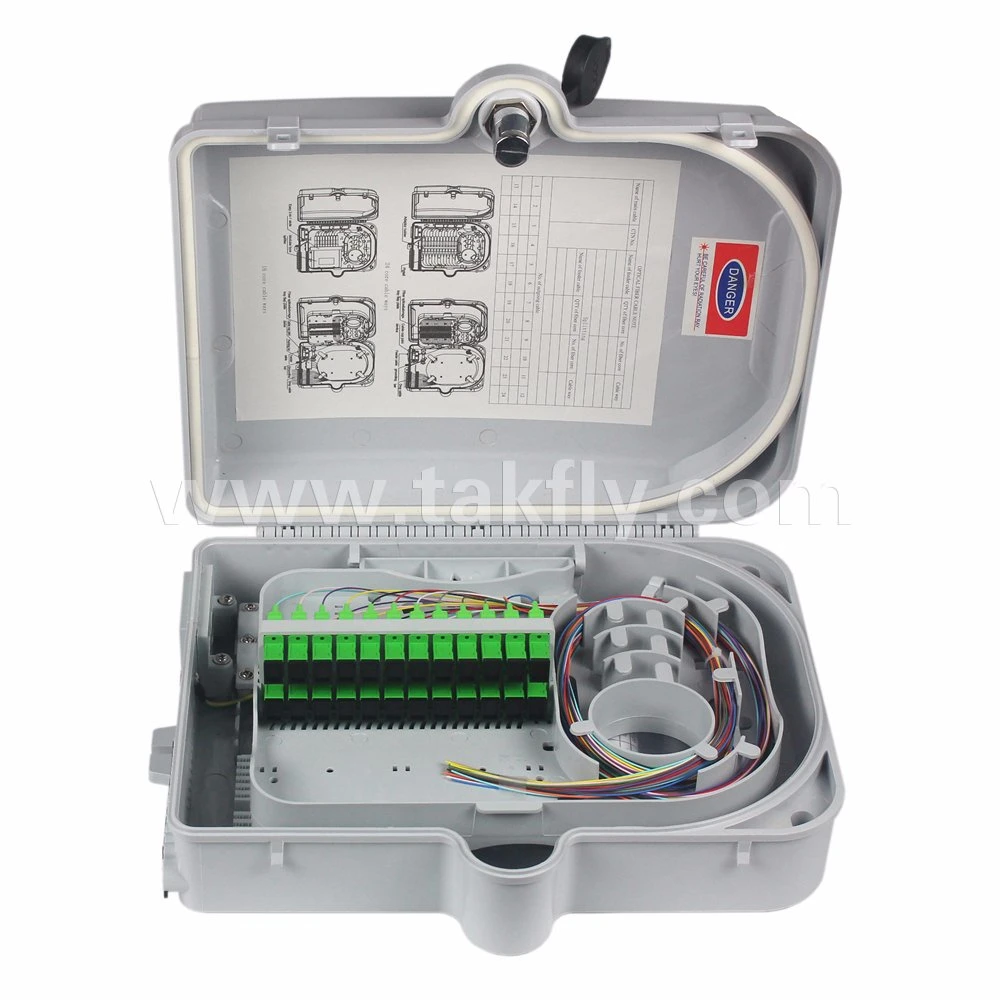 FTTX 24 Fibre Termination Box with 2 Input and 24 Output Cable Holes