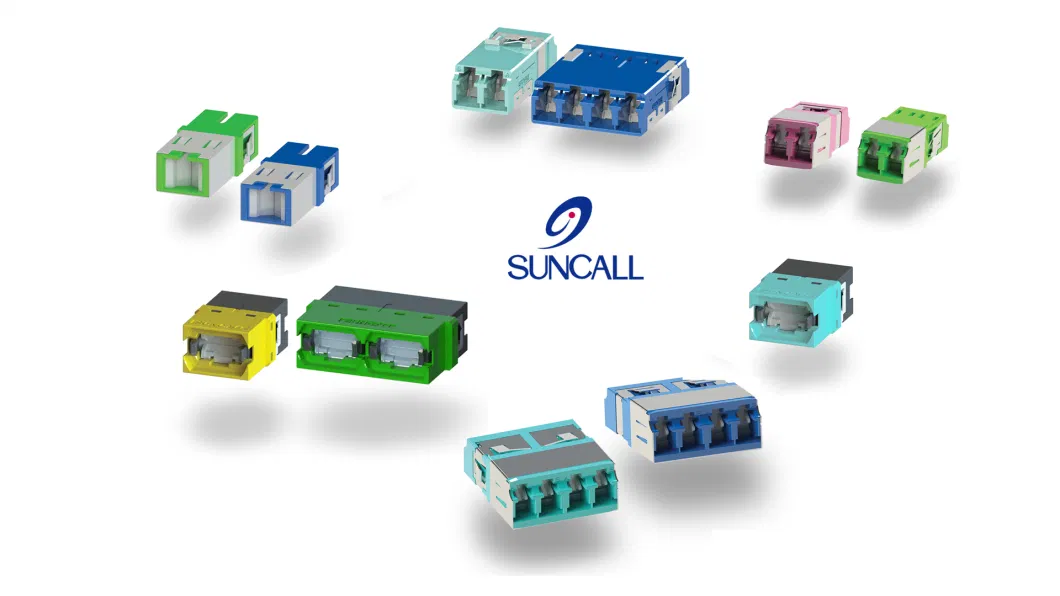 Best Suncall Fiber Optic Connectors and Sc MPO LC Duplex Quad Slim-Pack Internal Shutter Adapters for Telecom Data Center Sm mm Om3 Om4 APC Fiber Coupler