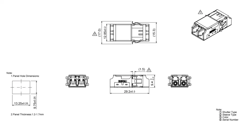 Best Suncall Fiber Optic Connectors and Sc MPO LC Duplex Quad Slim-Pack Internal Shutter Adapters for Telecom Data Center Sm mm Om3 Om4 APC Fiber Coupler