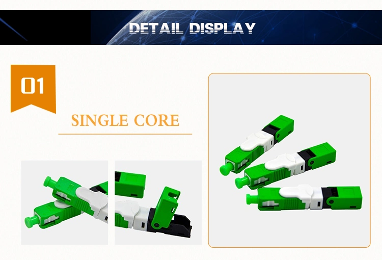 Optical Fibre FTTH ESC250d Green Sc/APC Singlemode Fast Connector