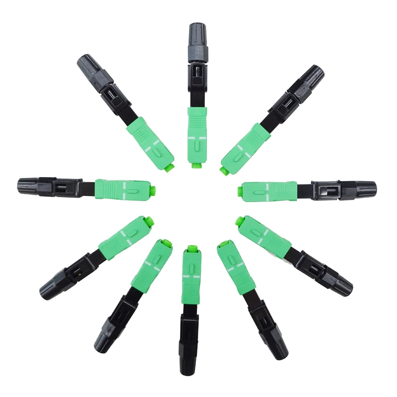 Sc FC LC St Upc Fiber Optic Fast Connector for FTTH Drop Cable Fibre Optical Sx Green Fast Connector