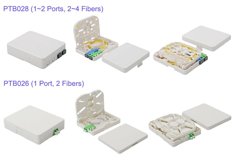 4 Fibers Fiber Optic Termination Box with Transparent Cover