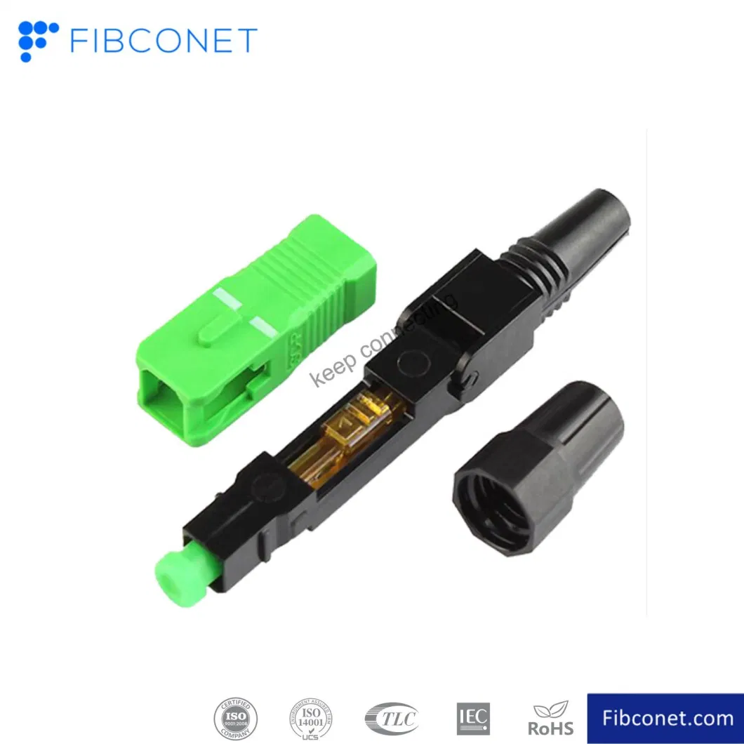 FTTH Fiber Optic Assembly Sc APC Sm Simplex Optical Sc Quick Connector