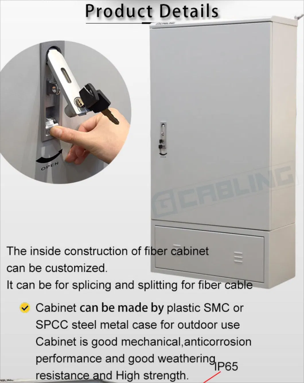 Gcabling 288c Fiber Cabinet IP65 Waterproof Network Fiber Optical Telecom Cabinet