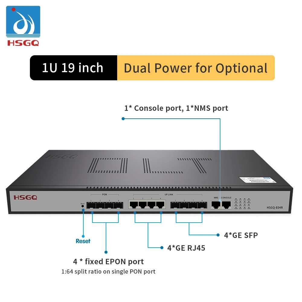 Factory Direct Sale Hsgq-E04r 4 Port FTTH FTTB FTTX Fiber Optical Equipment Epon Olt