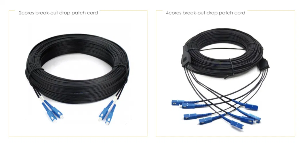 Sc FC LC St Indoor FTTH Drop Patch Cord Outdoor Drop Cable Patch Cord