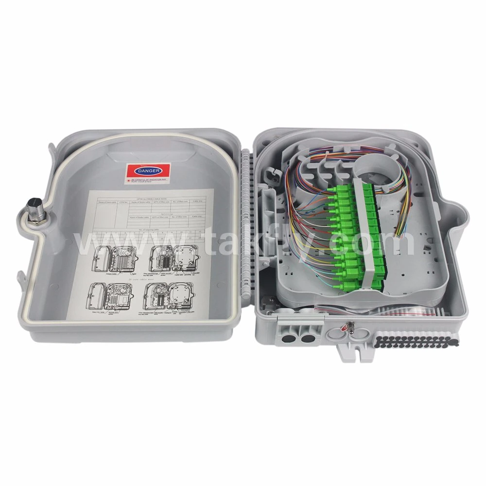 FTTX 24 Fibre Termination Box with 2 Input and 24 Output Cable Holes