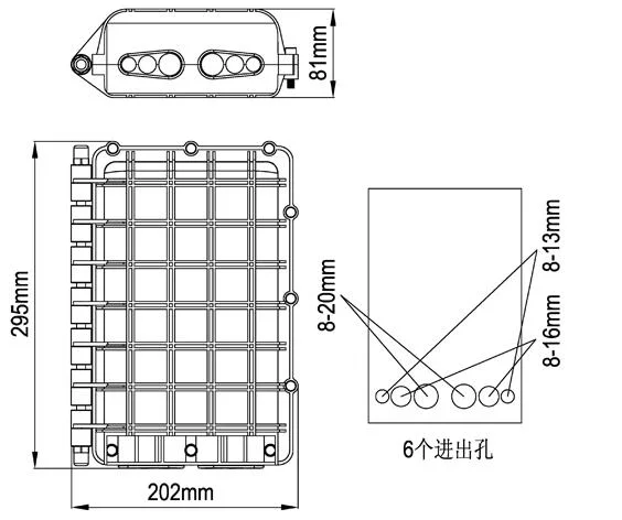 12-96 Core Fiber Optic Splice Closure Optical Fiber Joint Box