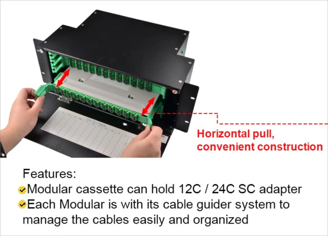 144core Fiber Optic Patch Panel Sc APC Upc Fibra Optica Panel 144 Cores Optical Distribution Frame Fiber ODF 144