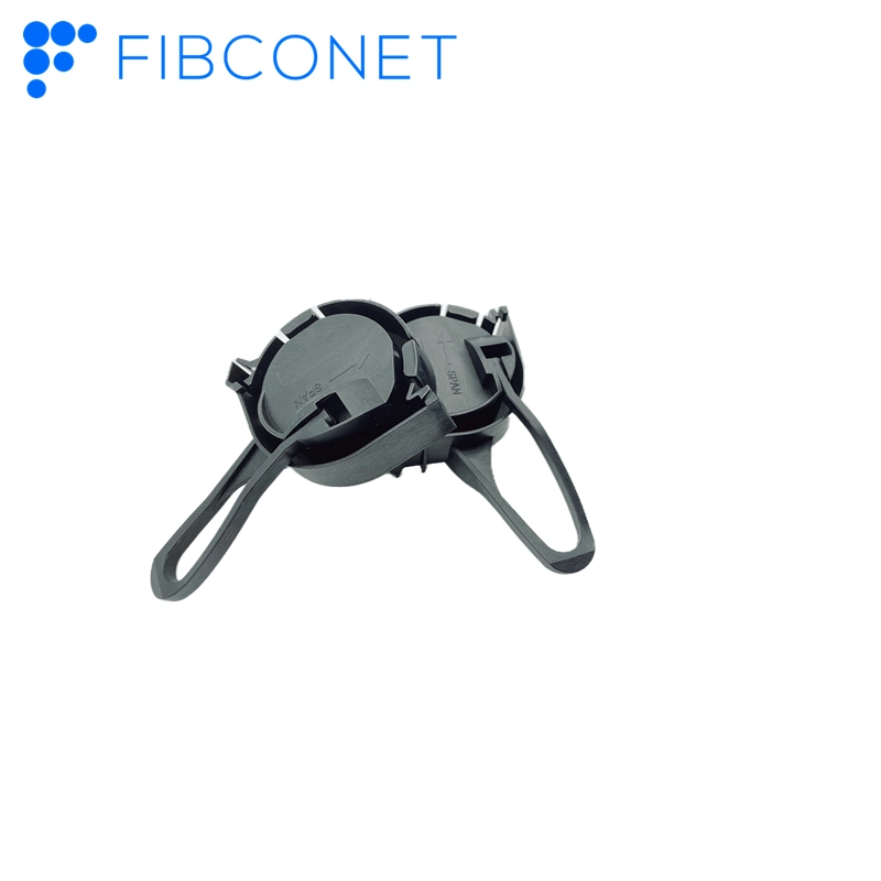 FTTH Cable Clip Round Type Nylon Material Black Drop Cable Clamp with 1.3kn Cable Tension Clamp