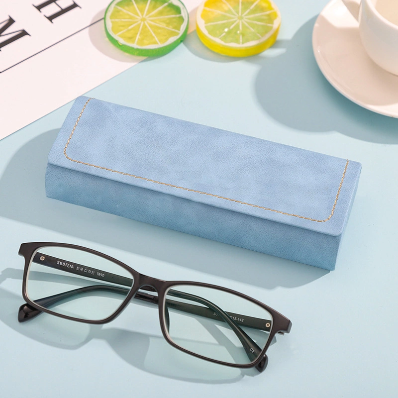 Inno-T166 PU / PVC Leather Student Metal Crush-Resistant Glasses Box Eyeglasses Case with Stitches, Free Custom Logo