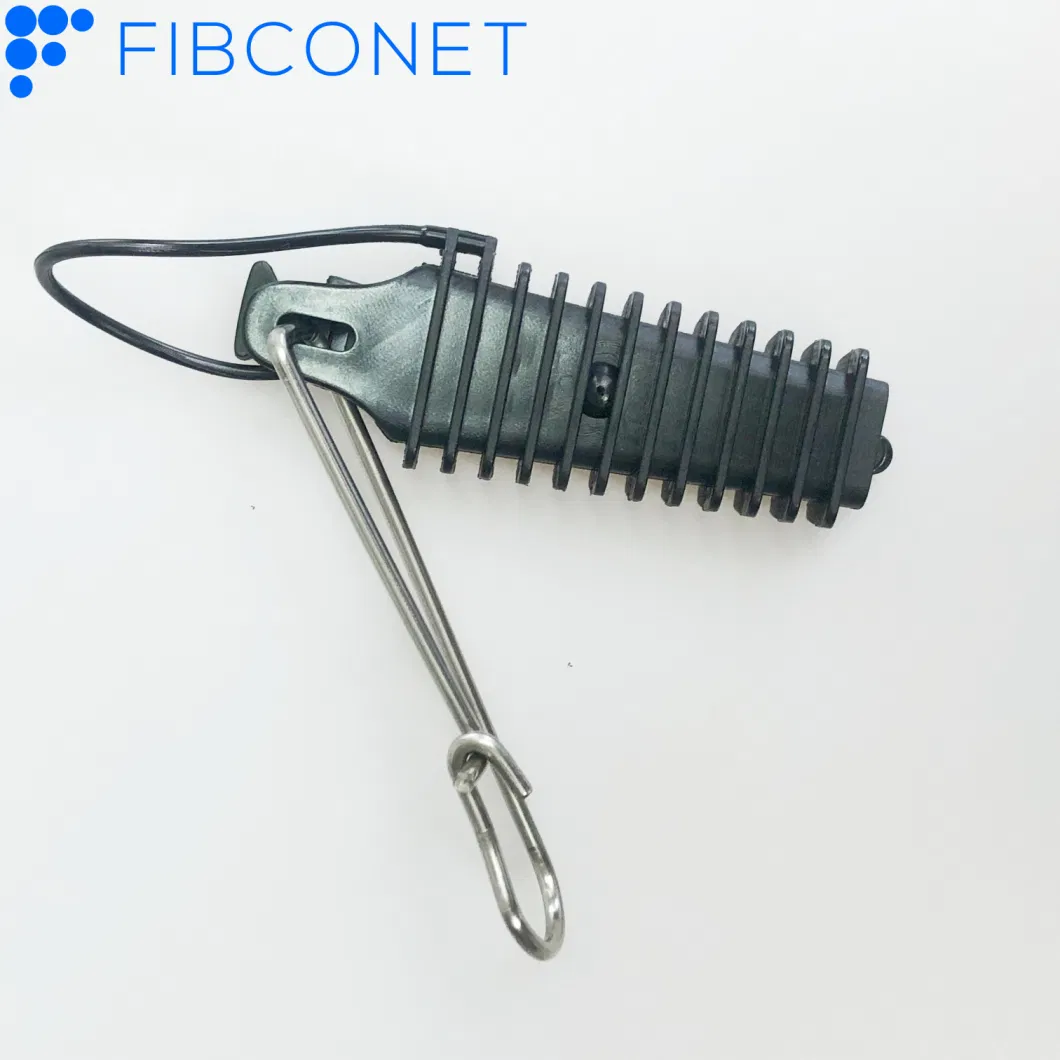 FTTH Fiber Optical Tension Clamp ADSS Cable Overhead Plastic with Steel Hook