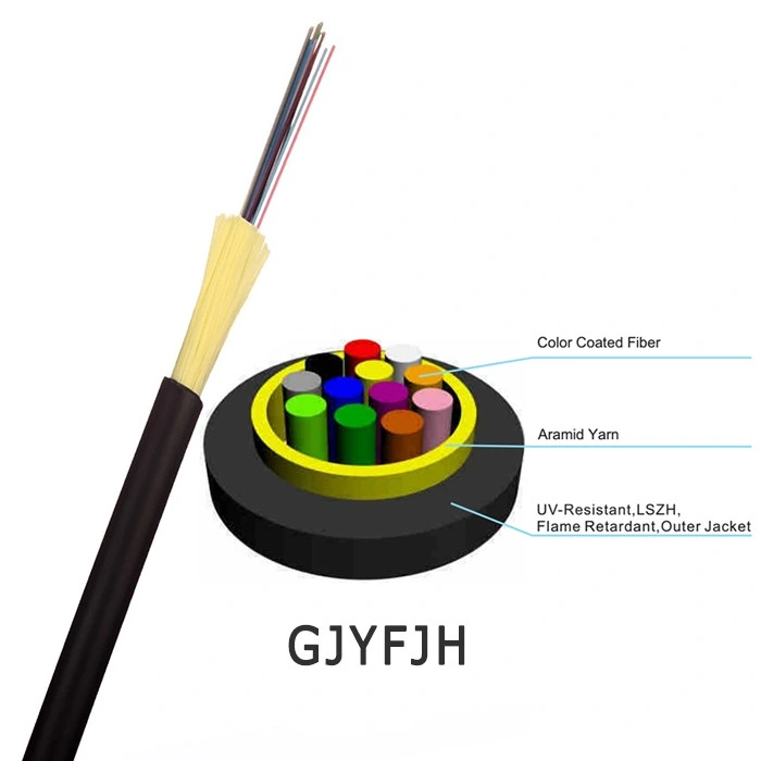 Fiber Optic Wire 1km Price Indoor FTTH G657A PVC/LSZH 6 Core Multimode Fiber Optic Drop Cable